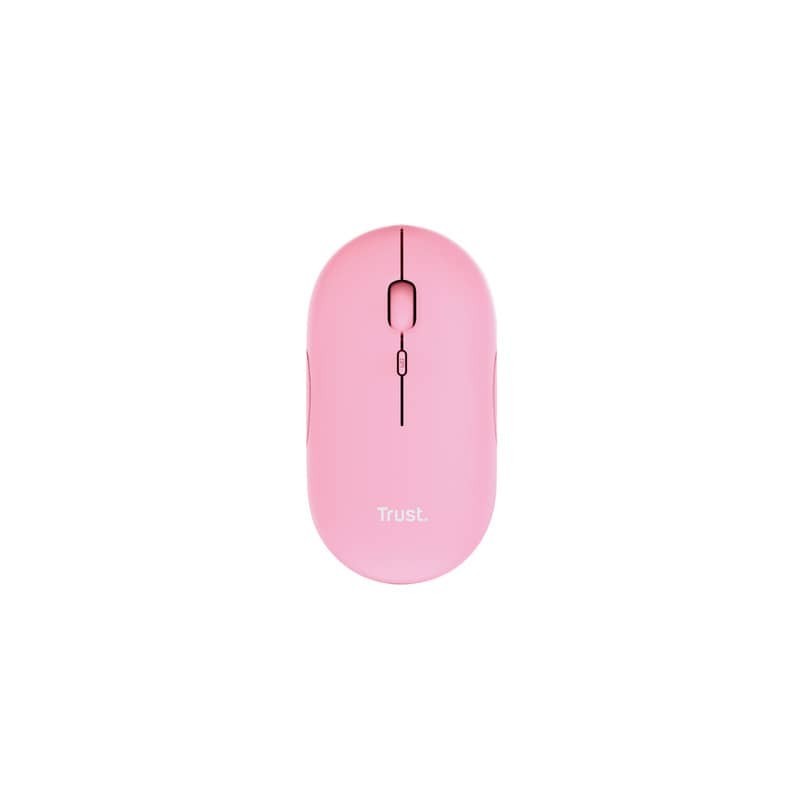 Mouse ultrasottile wireless ricaricabile Trust Puck - ricevitore USB A 2.0 rosa - 24125