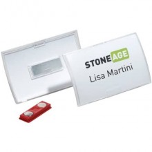 Portanome Durable Click Fold 54x90 mm in PPL trasparente con magnete 8215-19