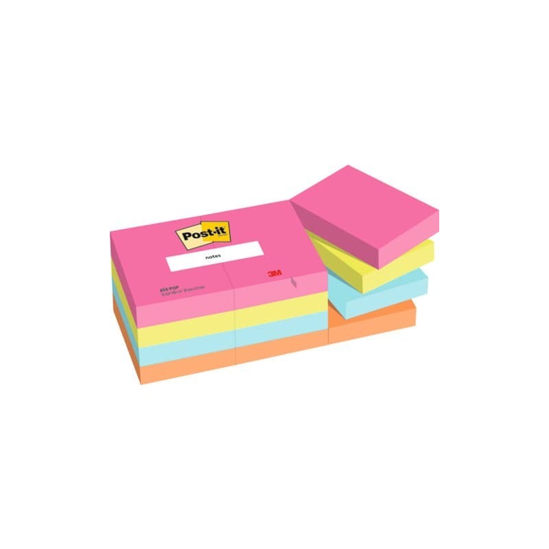 Foglietti Post-it® Popmistic - conf. 12 blocchetti da 100 ff - 38x51 mm - 653-pop