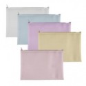 Busta Plastibor Bubble in EVA con zip cucita in tessuto colori pastello assortiti A5 - P0432890 (Conf.5)
