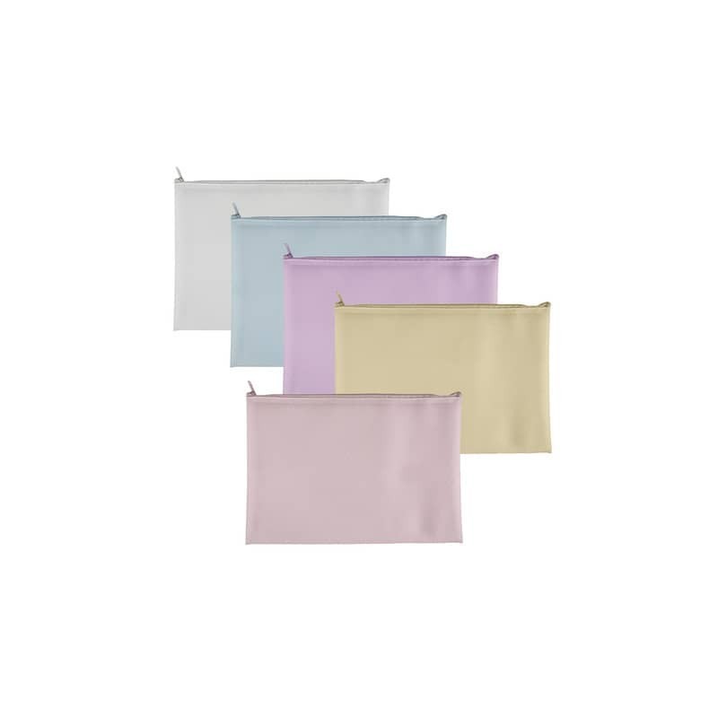 Busta Plastibor Bubble in EVA con zip cucita in tessuto colori pastello assortiti A5 - P0432890 (Conf.5)