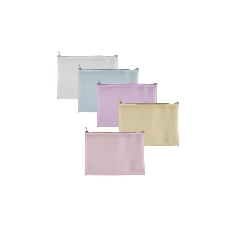 Busta Plastibor Bubble in EVA con zip cucita in tessuto - colori pastello assortiti A6 - P0431790 (Conf.5)