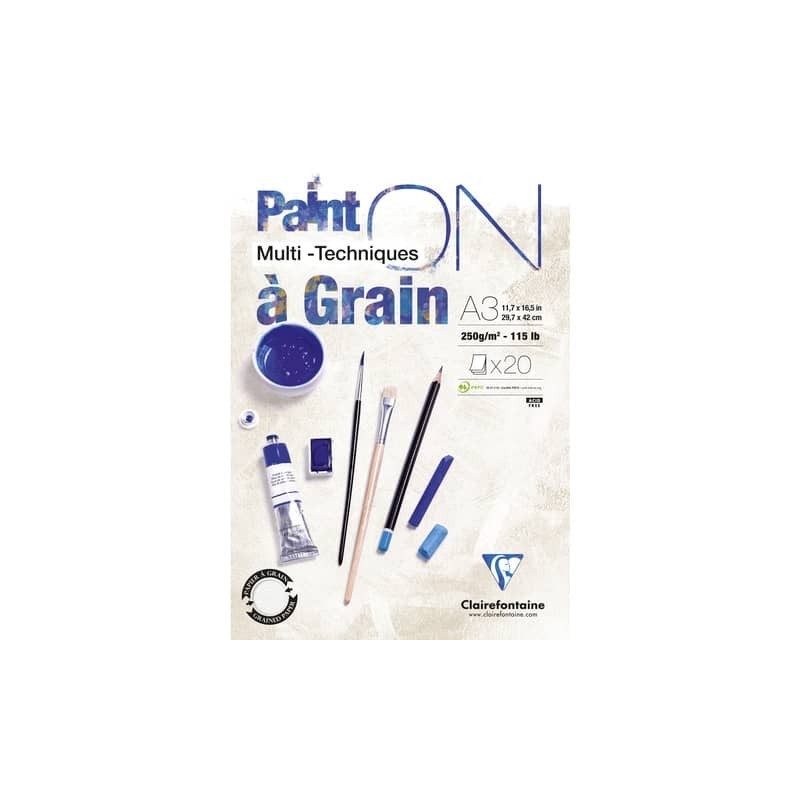 Blocco collato Clairefontaine Paint'on a Grain conf. 2 pz - 250 g/m² A3 - 975050C