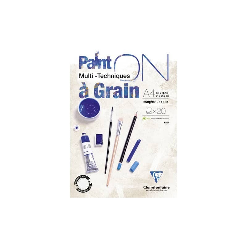 Blocco collato Clairefontaine Paint'on a Grain conf. 4 pz - 250 g/m² A4 - 975049C