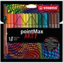 Pennarello Stabilo Point Max - punta nylon - colori assortiti - astuccio da 18 pezzi - 488/18-01