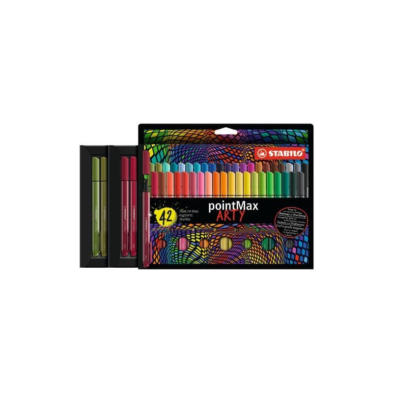 Pennarello Stabilo Point Max - punta nylon - colori assortiti - astuccio da 42 pezzi - 488/42-1-20