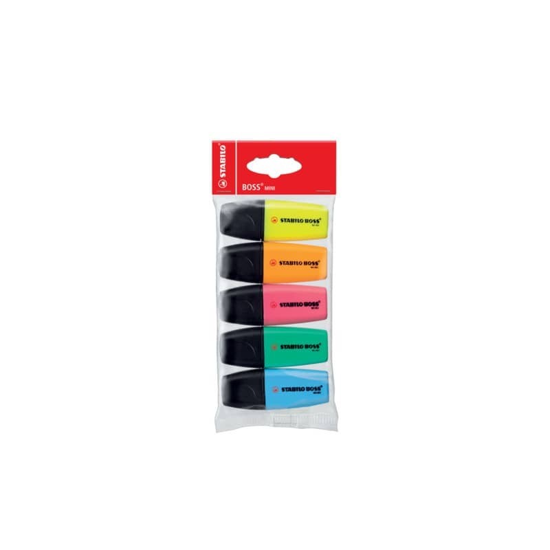 Evidenziatori Stabilo Boss Mini - colori assortiti - blister da 5 pezzi - 07/5-2-01