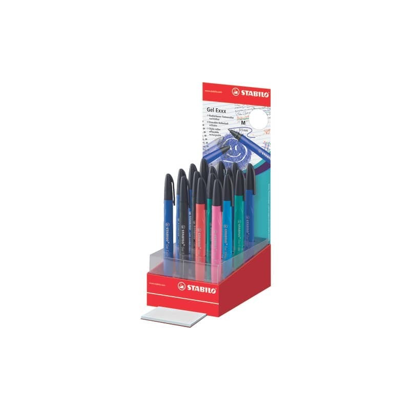 Espositore 16 penne Stabilo Gel Exxx - colori assortiti - 2038/16-01