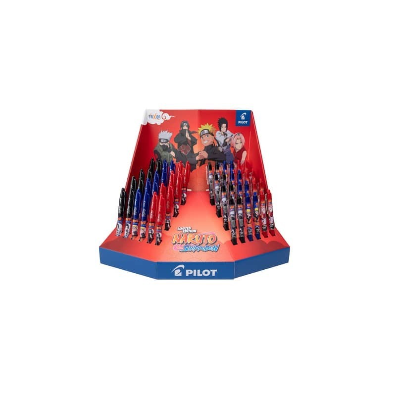 Espositore 96 penne a sfera Pilot Frixion Ball Naruto limited edition - colori assortiti - 009701