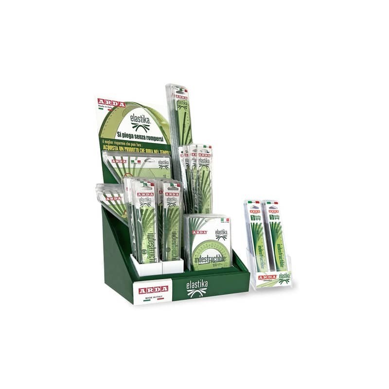 Espositore 61 articoli assortiti  Arda Elastika - righe, goniometri, squadre - EL4766P