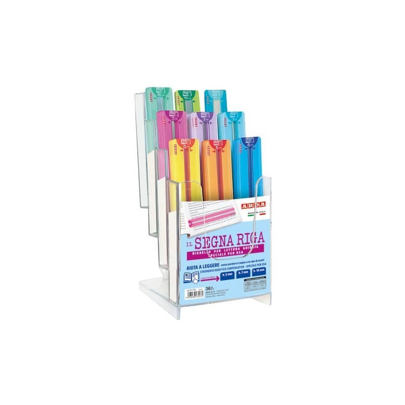 Espositore 36 righelli Arda Segna Riga - per lettura guidata - assortiti - R17DI