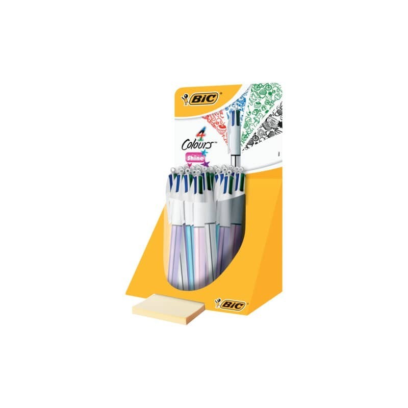 Espositore 20 penne a sfera a scatto Bic 4 Colours Shine 902128