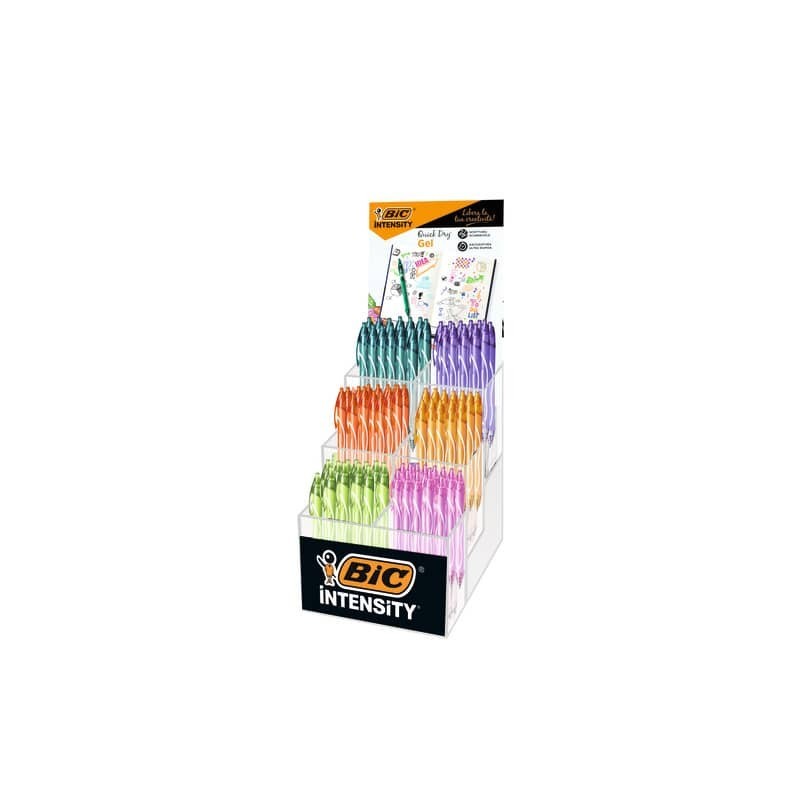 Espositore 102 penne gel Bic Quick Dry colori assortiti 520818
