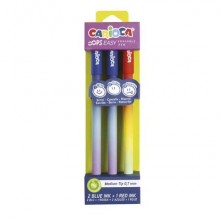 Penna cancellabile Carioca Oops Easy punta media 0,7 mm - conf. 3 pz - blu e rosso - 41025