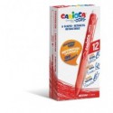Penne a scatto cancellabili Carioca OOPS inchiostro termosensibile M 0,7 mm conf. da 12 rosso - 43043/03