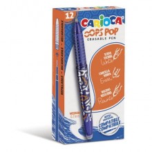 Penna cancellabile Carioca Oops Pop punta media 0,7 mm conf. da 12 blu 42044/02