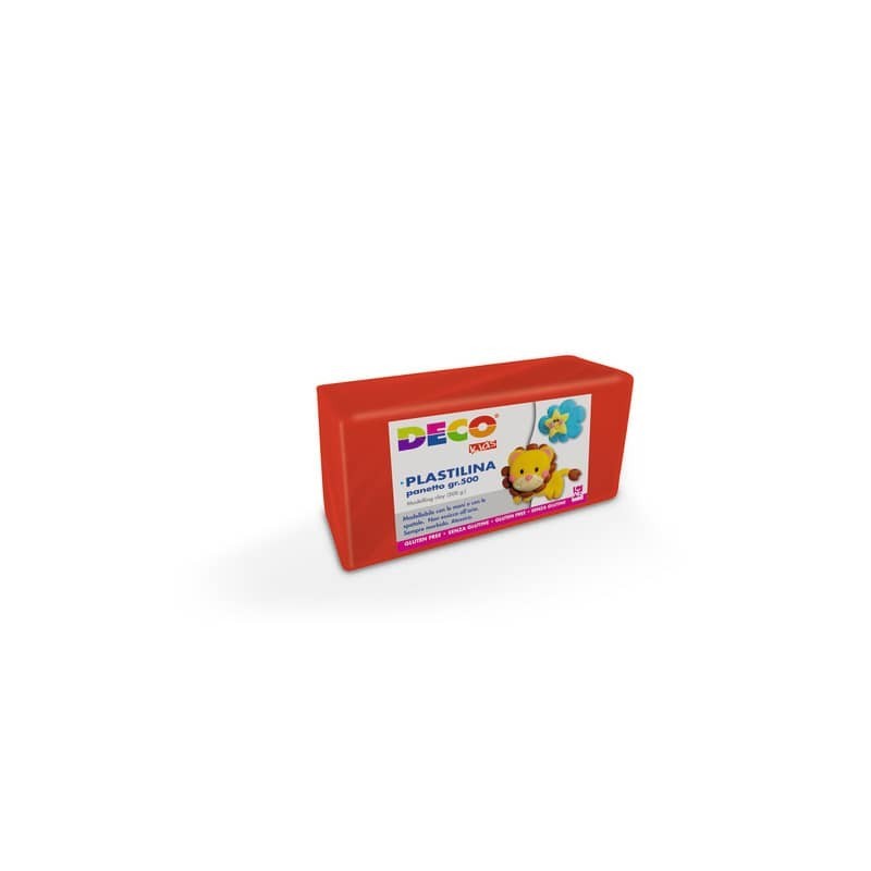 Plastilina in panetto Deco 500 g - rosso - 07023 (Conf.2)