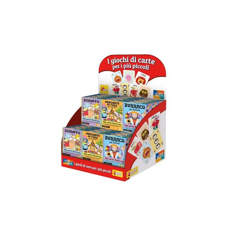Espositore 24 giochi di carte Lisciani bambini Ludoteca - assortiti - 96718