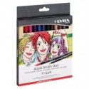 Pennarelli a base d’acqua con punta pennello Lyra Aqua Brush Duo conf. 12 pz Manga - L6521121