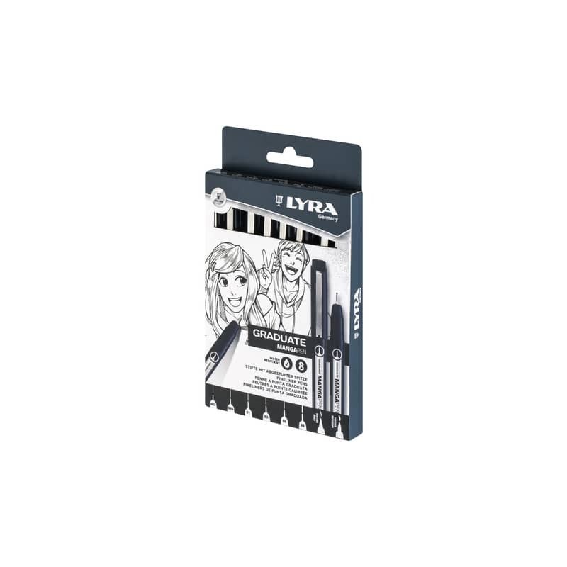 Set penne a punta sintetica Lyra Graduate conf. da 8 pz Mangapen L6781080