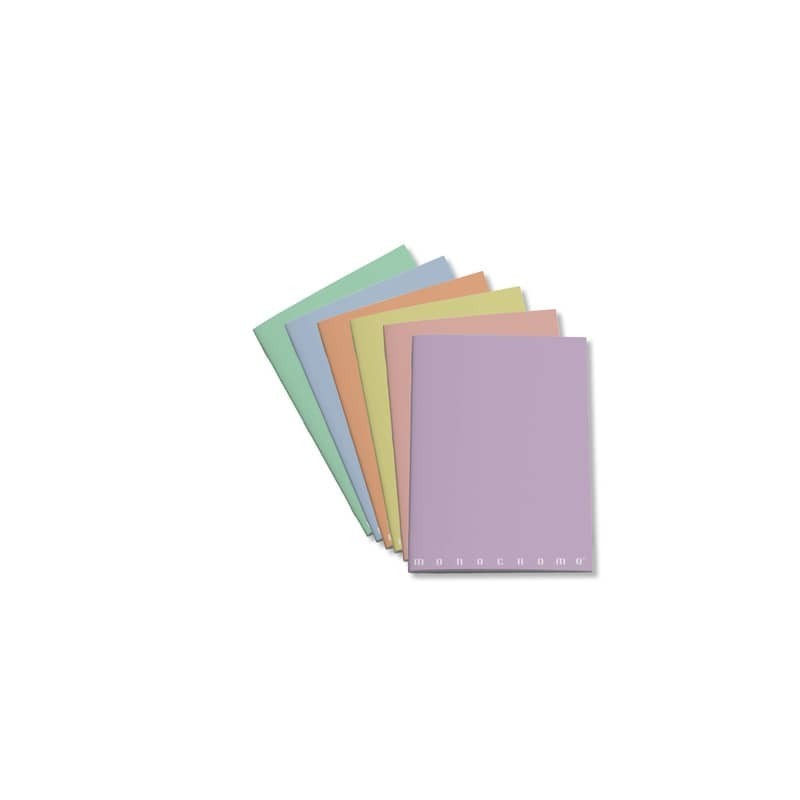 Maxi quaderno Pigna Monocromo 80 gr - fogli 20+1 colori pastel assortiti rigatura C - 02298900C (Conf.10)