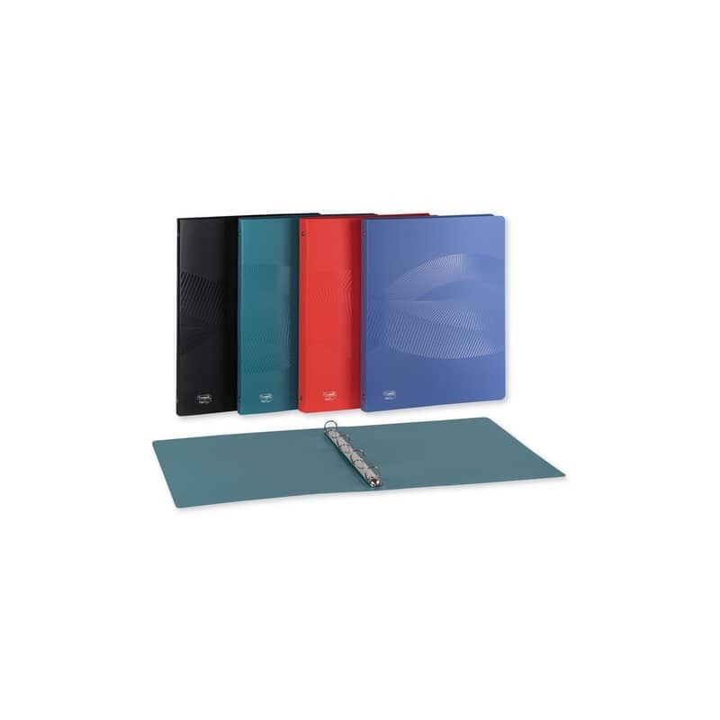Raccoglitore a 4 anelli in PPL riciclato Osmose D 15 - 22x30 cm - conf. da 20 pezzi in colori assortiti - 400162659