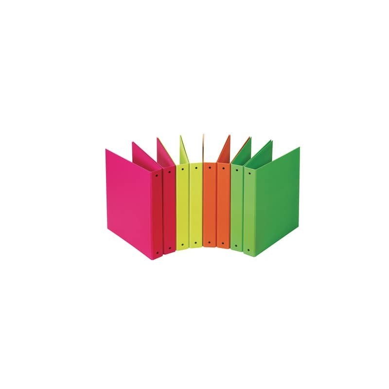 Raccoglitore a 4 anelli in cartone Neon D 30 - 22x30 cm - conf. da 24 pezzi in colori assortiti fluo - 400052717
