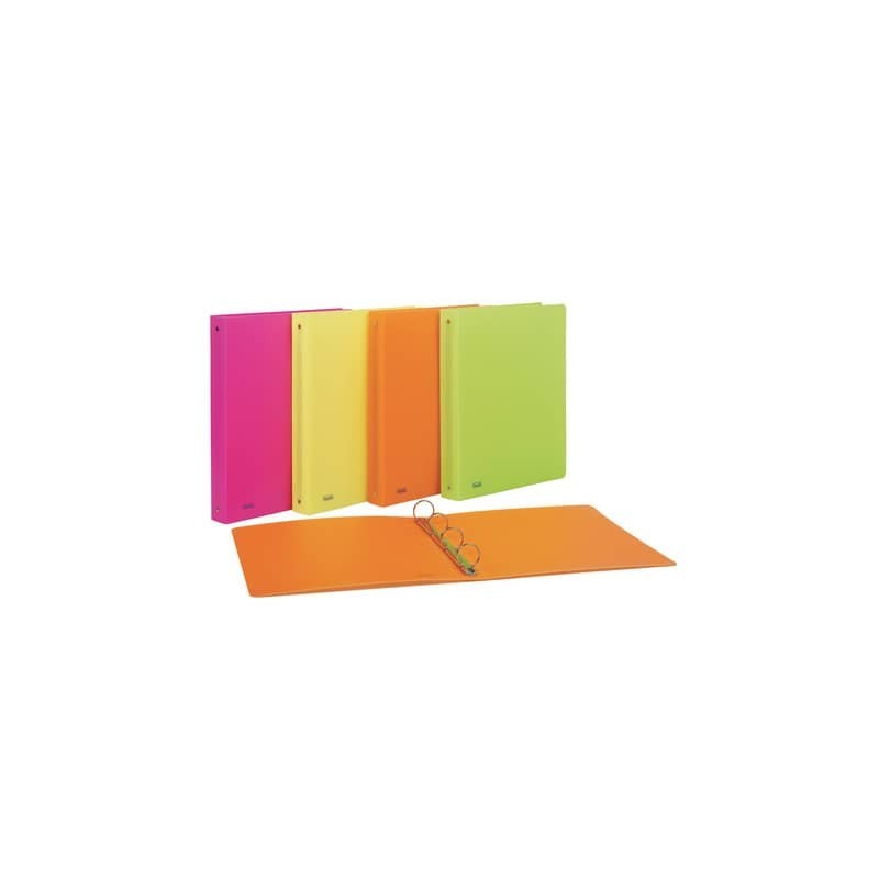 Raccoglitore a 4 anelli in PPL Neon D 30 - 22x30 cm - conf. da 10 pezzi in colori assortiti fluo - 400090369