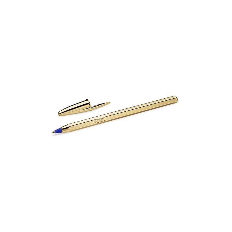 Penna a sfera BIC Cristal Shine Gold M 1 mm blu 526281 (Conf.20)