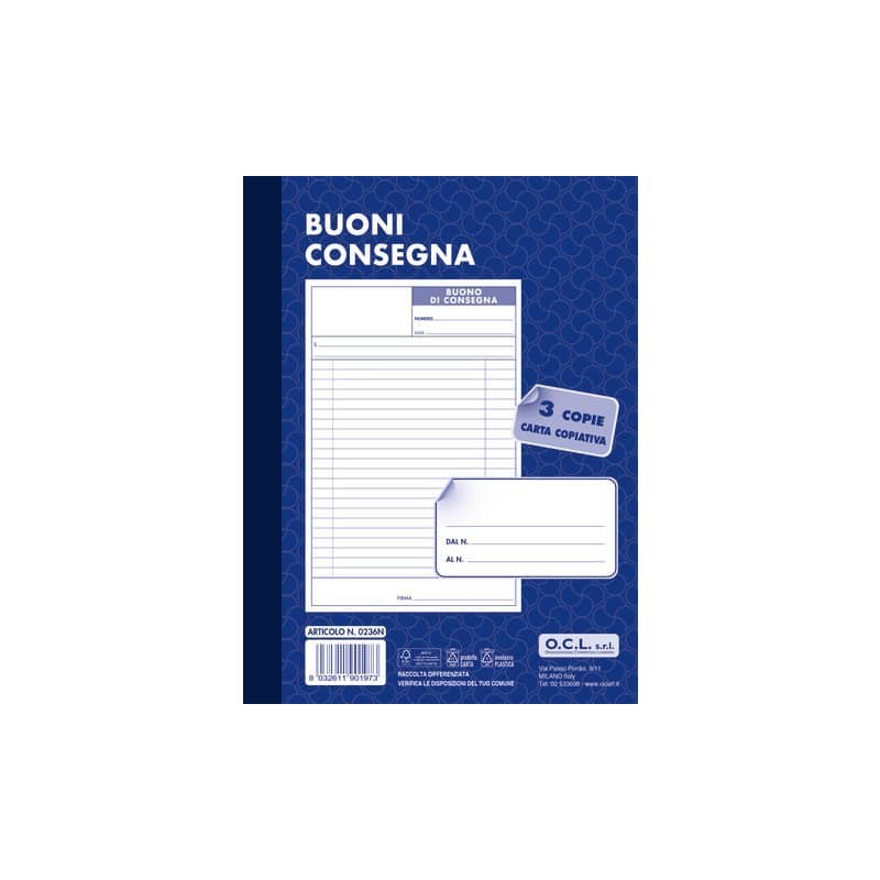Buoni consegna O.C.L. 15x20 cm 50x3 copie - 0236N (Conf.5)