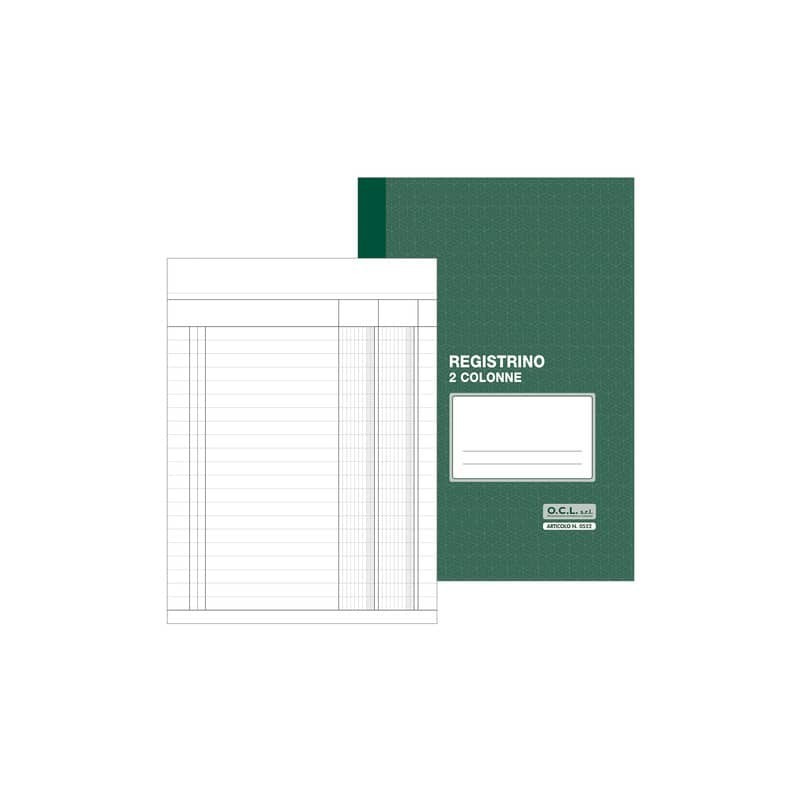 Registro a 2 colonne O.C.L. 17x23 cm 16 fogli - 0552 (Conf.10)