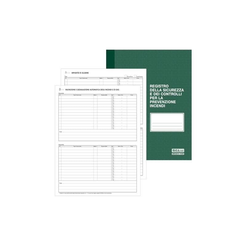 Registro sicurezza e controlli per la prevenzione incendi O.C.L. 48 pagine - 1055N
