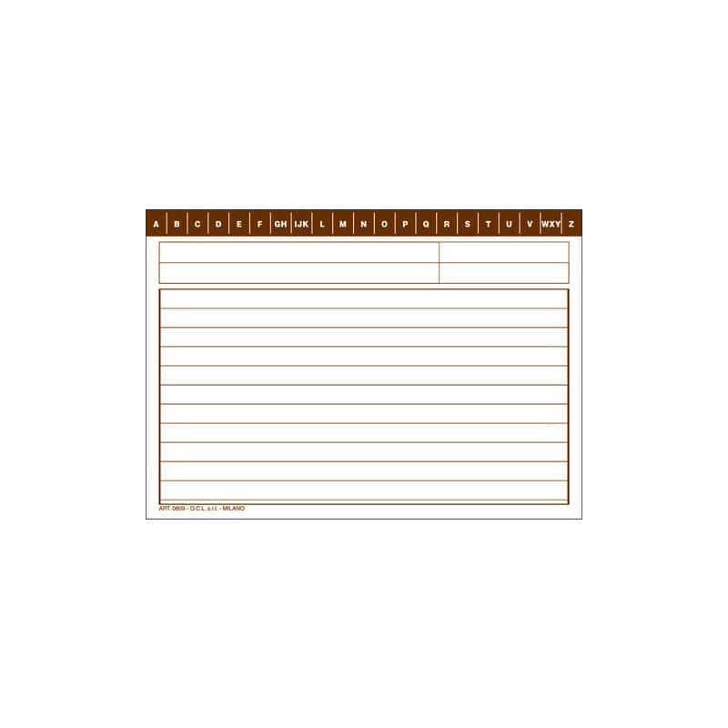Schede rigate O.C.L. formato 14,8x10,5 cm - 0809
