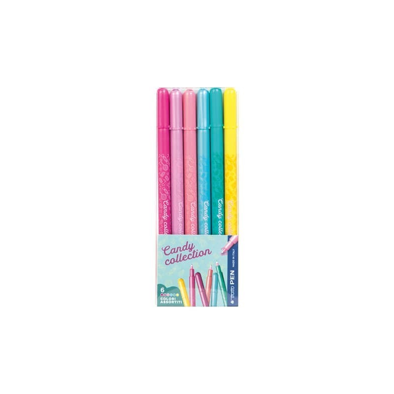 Penne a punta sintetica Tratto Pen Candy conf. 6 pz in astuccio appendibile F807806