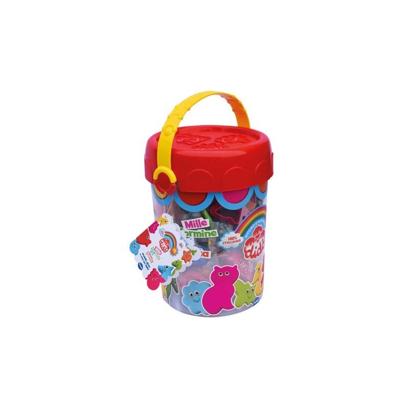 Maxi secchiello di pasta modellabile Didò mille formine - 800 g - colori assortiti - F361400