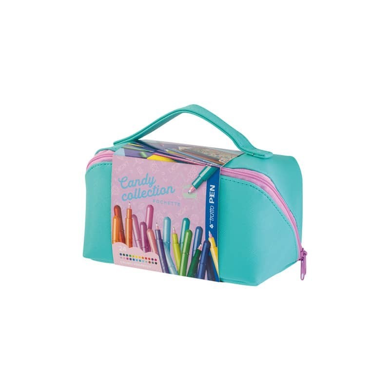 Pochette XL penne Tratto Pen Candy collection - conf. 24 pz - punta sintetica - F813600