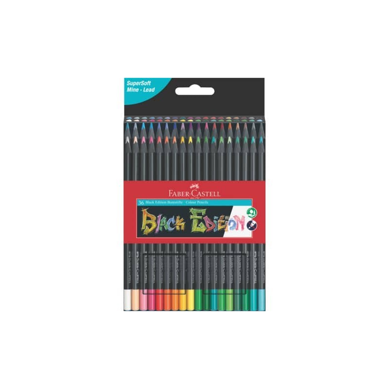 Matite colorate Faber-Castell Black Edition - colori assortiti - astuccio in cartone - conf. 36 pezzi - 116436