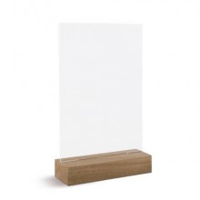 Portadepliant a T Lebez in acrilico con base in legno formato A4 21x30 cm - 81004