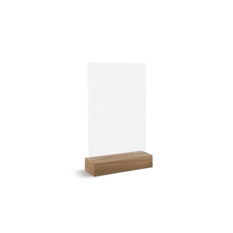 Portadepliant a T Lebez in acrilico con base in legno formato A4 21x30 cm - 81004