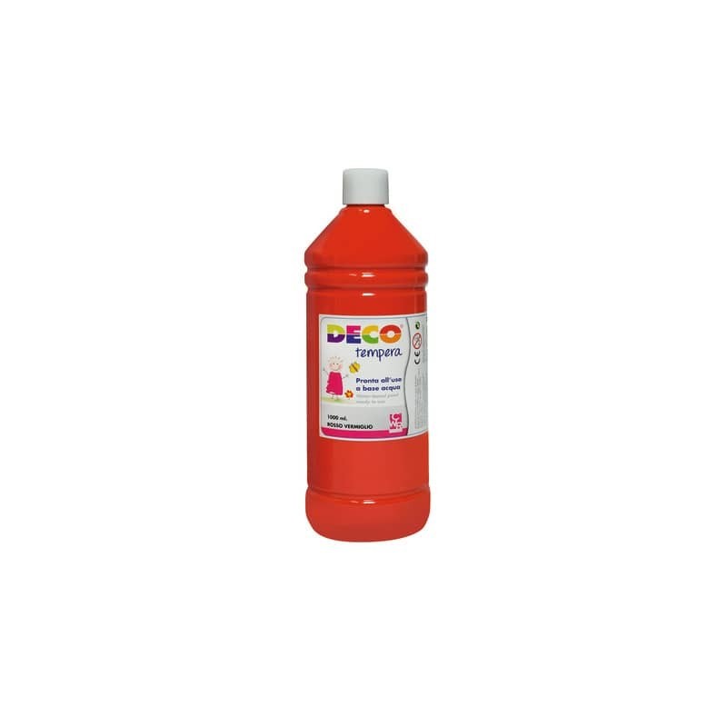 Tempera in flacone Deco 1 L - rosso vermiglione - 08808/06