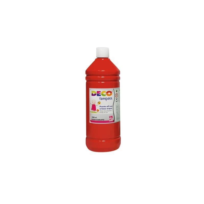 Tempera in flacone Deco 1 L - rosso scarlatto - 08808/08