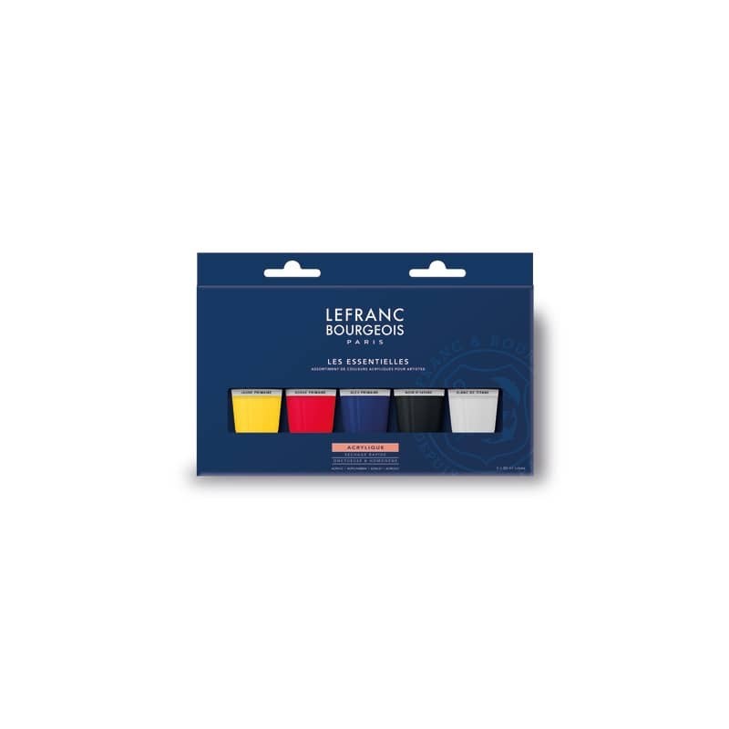 Tempera acrilica Lefranc Bourgeois fine in tubetto 20 ml in conf. da 5 colori assortiti - 300684