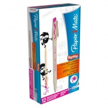 Penna a sfera cancellabile Paper Mate Replay in conf. da 12 penne rosa S0851441