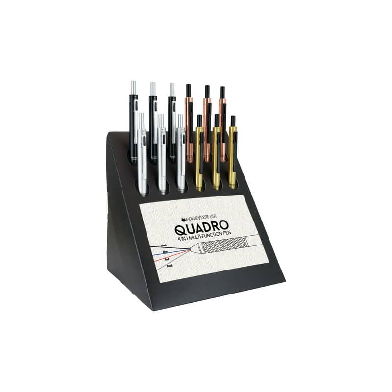 Espositore 12 penne a sfera a scatto Quadro in 4 colori assortiti J100103