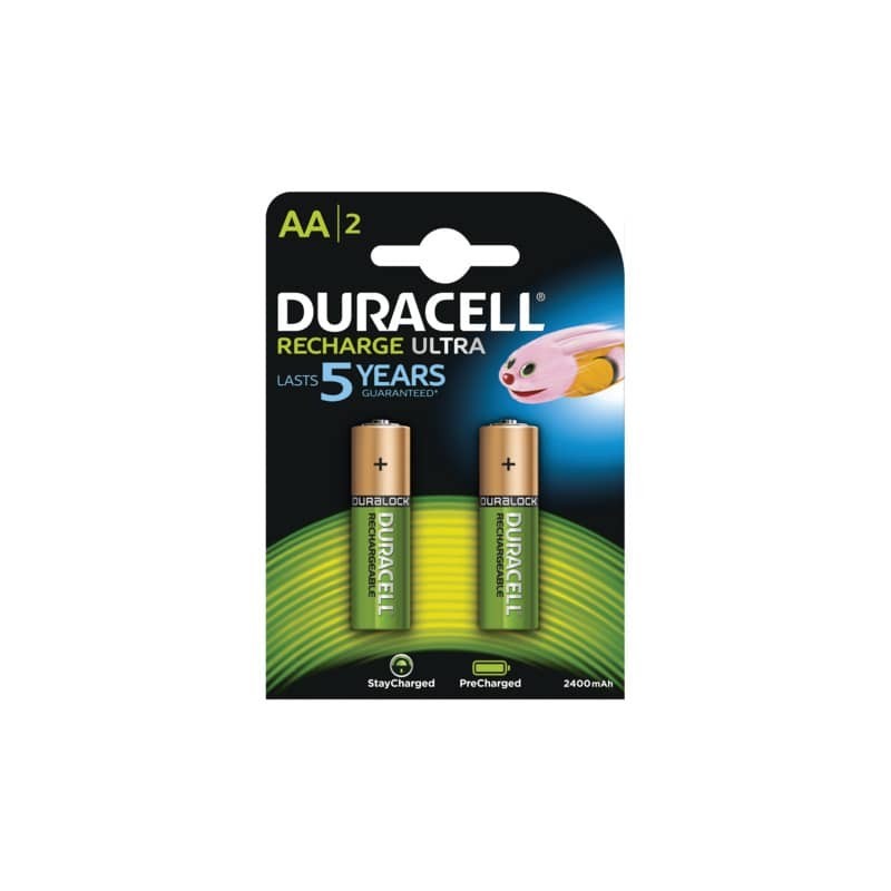 Batterie ricaricabili Duracell precaricate Stilo AA 2400 mAh - conf. 2 pz - DU74