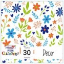 Tovaglioli in pura cellulosa Dopla DO 3 veli 33x33 cm fantasia Blue Flowers - conf. 30 pz - 18428