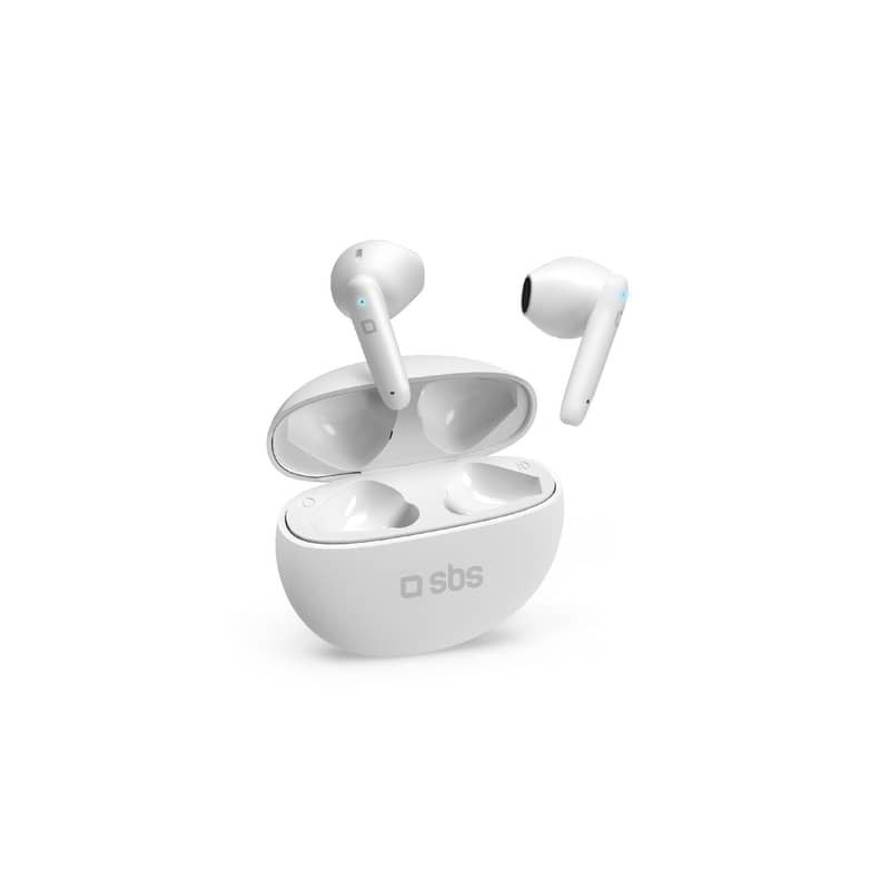 Auricolari TWS SBS Pure Drops semi in ear - controlli touch - ENC - case da 380 mAh - bianco - TEEARPURDTWSBTW
