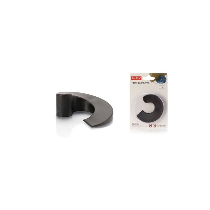 Fermaporta grande Emi 120x20x H.45 mm - forma a chiocciola - nero - 8501660