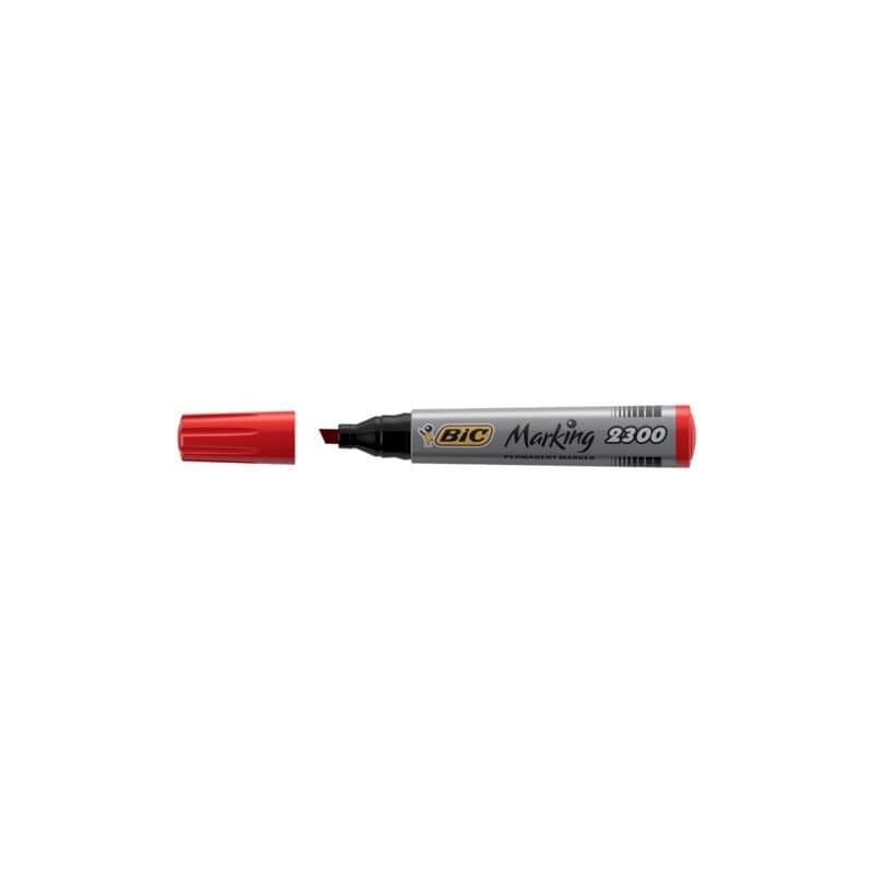 Marcatore permanente BIC Marking 2300 punta scalpello 3,7-5,5 mm rosso 8209243 (Conf.12)
