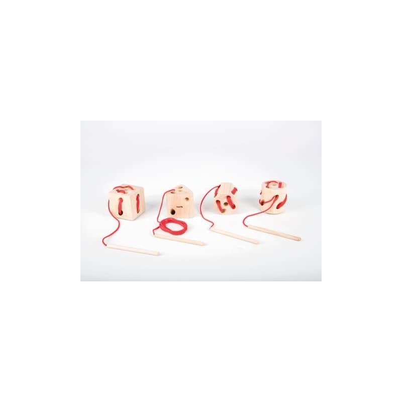 Blocchi in legno di faggio Commotion TickiT - conf. 4 pz - con fori e lacci 73426